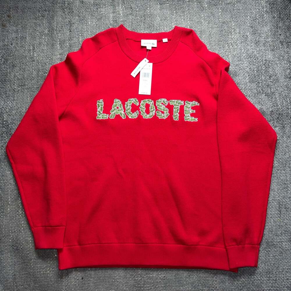 Lacoste Croco Magic Embroidery Wool Blend Crewneck Sweater